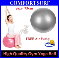 75cm High Quality Burst Resistance Yoga Ball Gym Fitness Exercise + FREE Pump GIVEN!